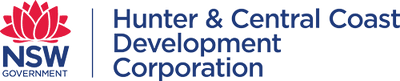 Logo of Hunter & Central Coast Development Corporation with NSW Government emblem